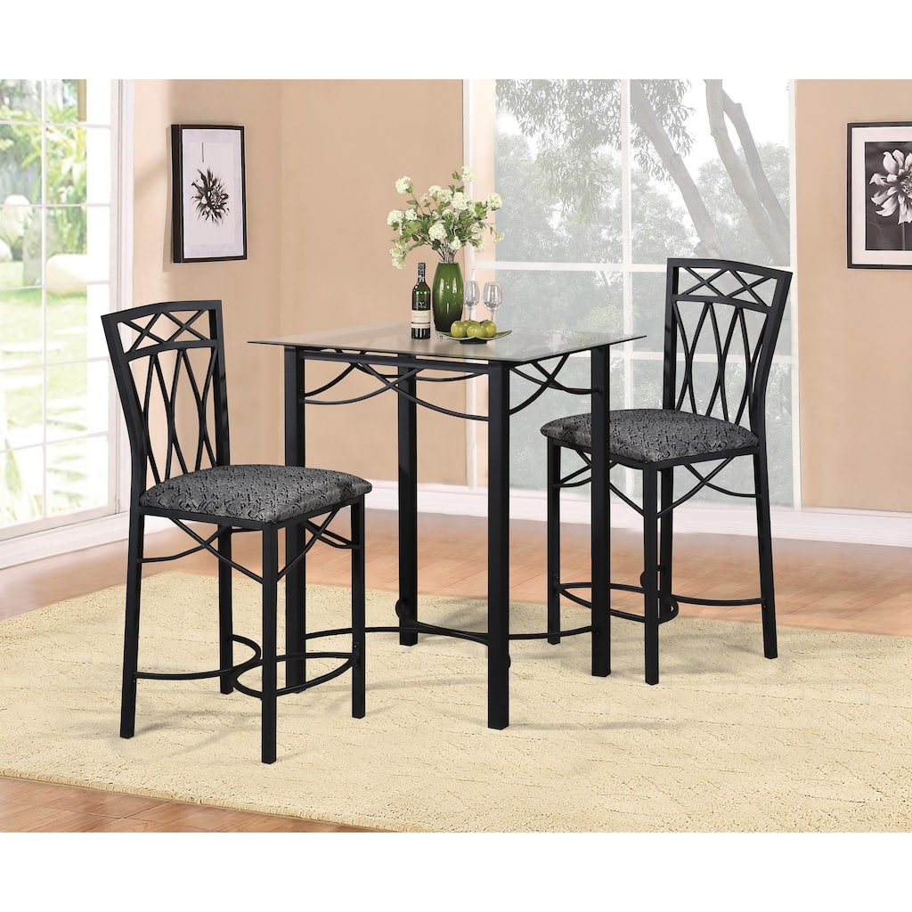 Home Source Nessler Glass-top 3-piece Dinette Set