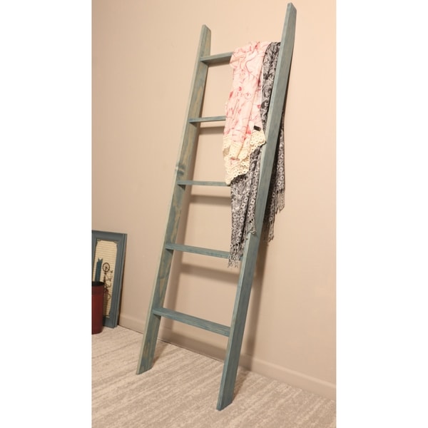 Farmhouse Blanket Ladder in Beach Blue