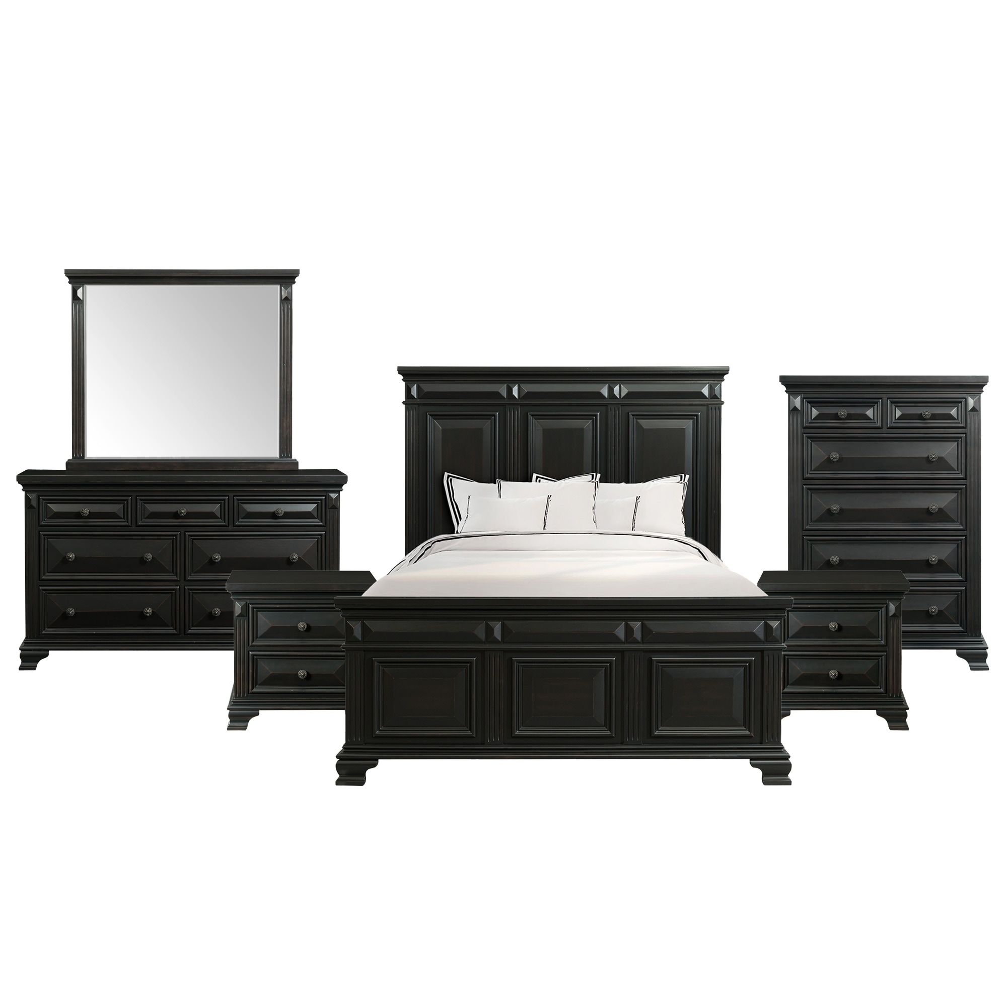 Picket House Furnishings Trent King Panel 6pc Bedroom Set Black King Ebay 