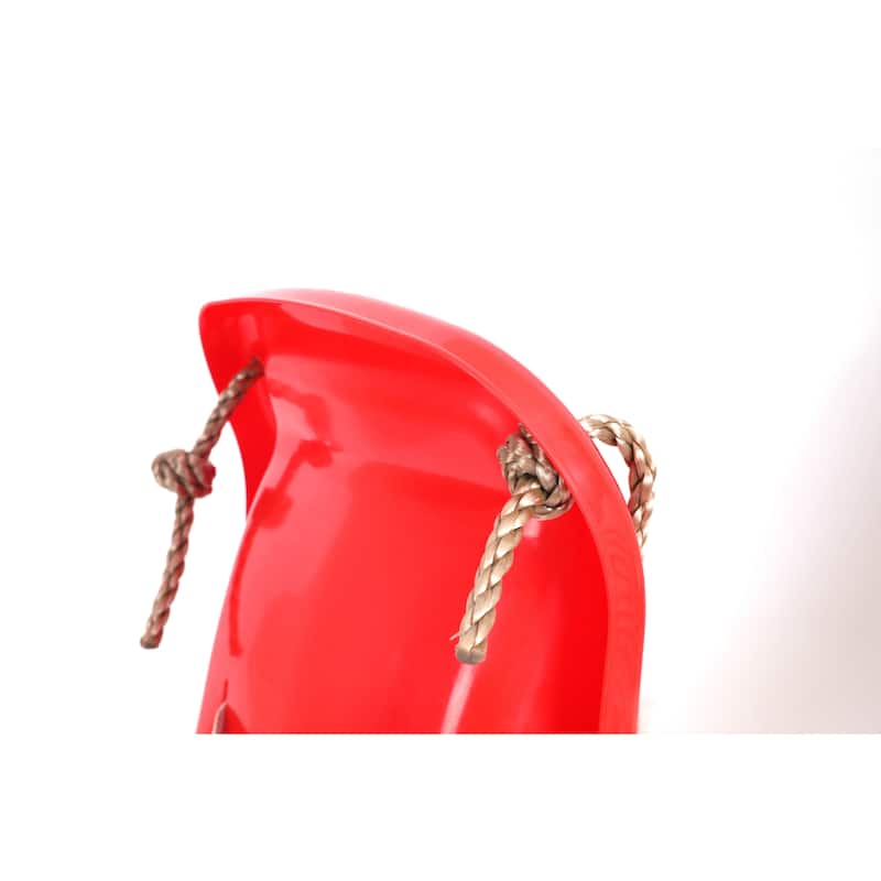 Red Plastic Baby and Toddler Swing Seat with Hanging Ropes