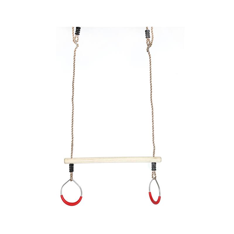 Kids Trapeze Swing Bar with Rings with Hanging Ropes - Swing Set Accessories
