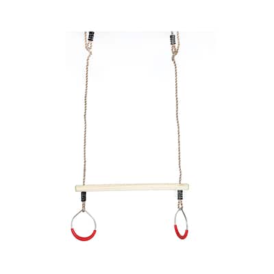 Kids Trapeze Swing Bar with Rings with Hanging Ropes