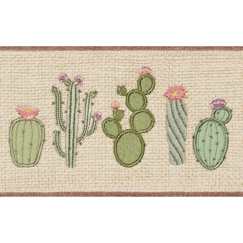 Authentic Hotel and Spa Turkish Cotton Cactus Embroidered Latte Brown 3-piece Towel Set