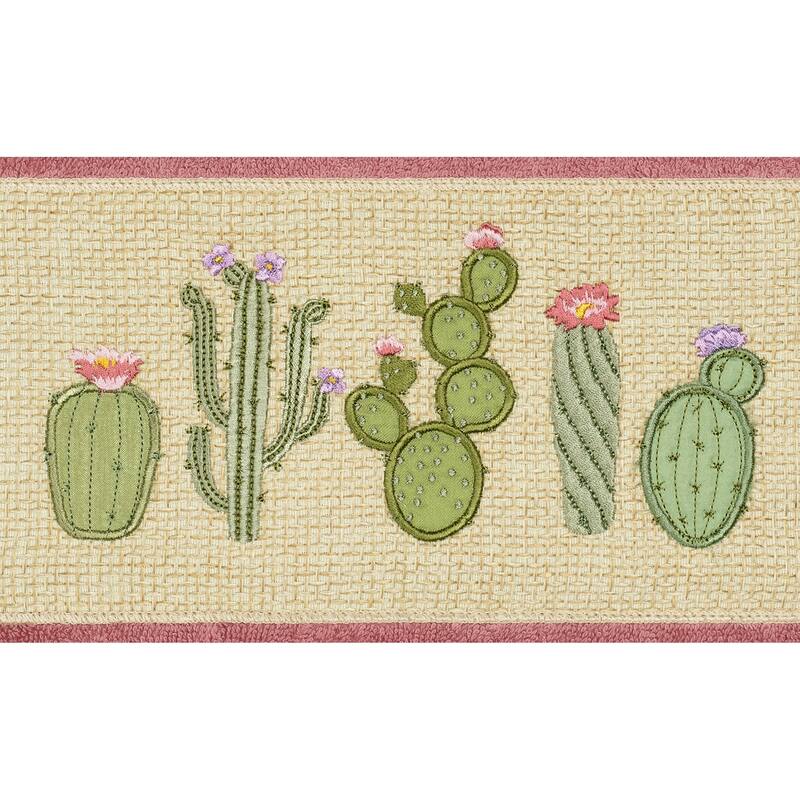 Authentic Hotel and Spa Turkish Cotton Cactus Embroidered Tea Rose 2-piece Bath Towel Set