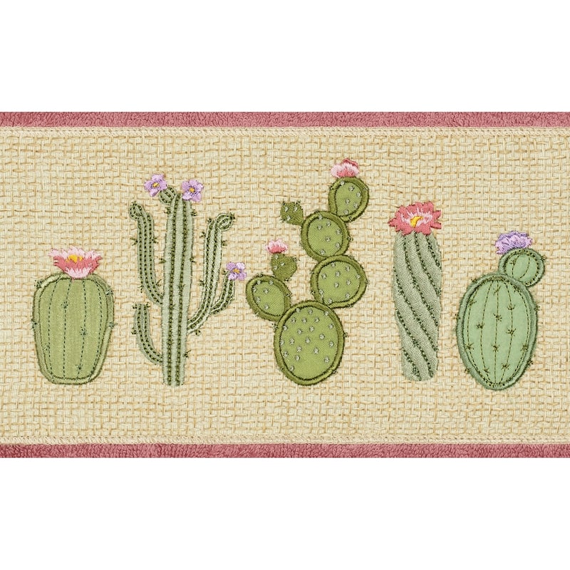 Authentic Hotel and Spa Turkish Cotton Cactus Embroidered Tea Rose 3-piece Towel Set