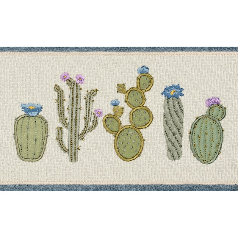 Authentic Hotel and Spa Turkish Cotton Cactus Embroidered Teal Blue 8-piece Towel Set