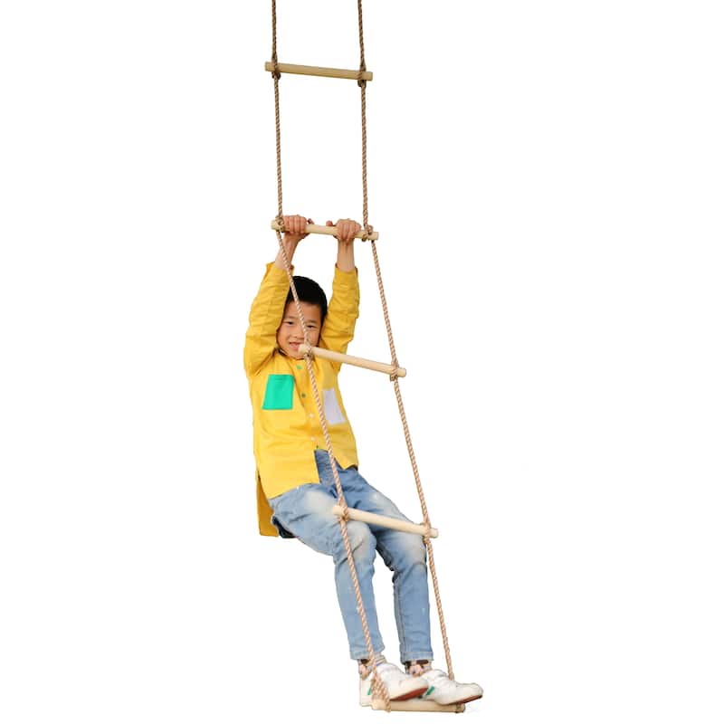5 Step Climbing Wooden Rope Ladder - Swing Set Accessories