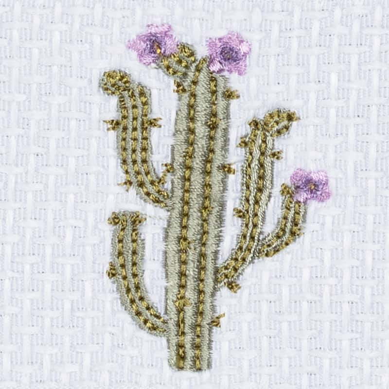 Authentic Hotel and Spa Turkish Cotton Cactus Embroidered Light Grey 3-piece Towel Set
