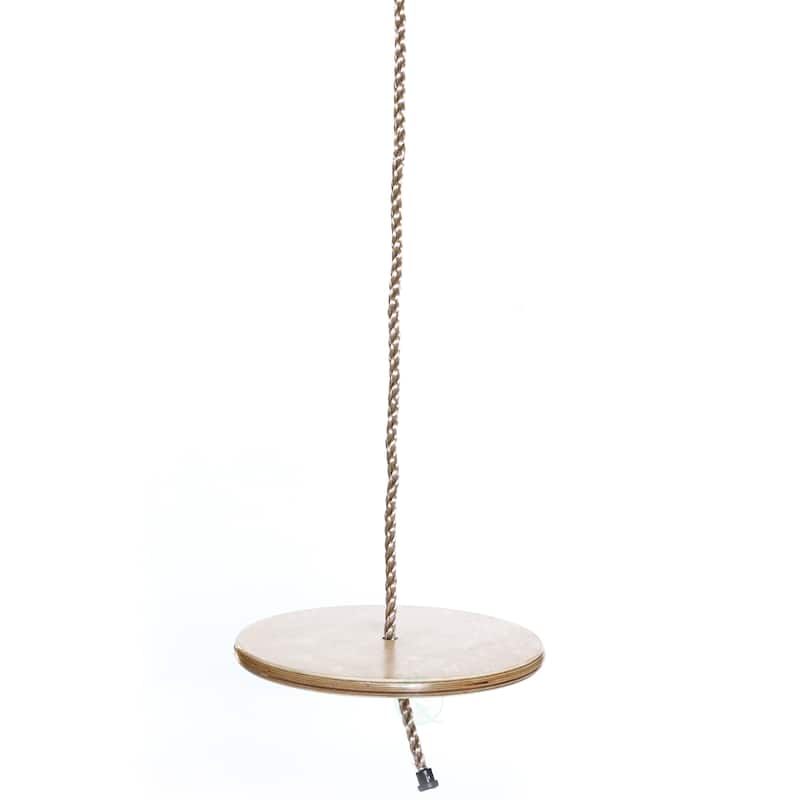 Wooden Round Disc Plate Swing Seat With Hanging Rope - Kids