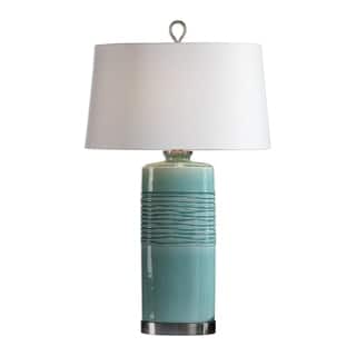 Uttermost Rila Distressed Teal 1-light Table Lamp