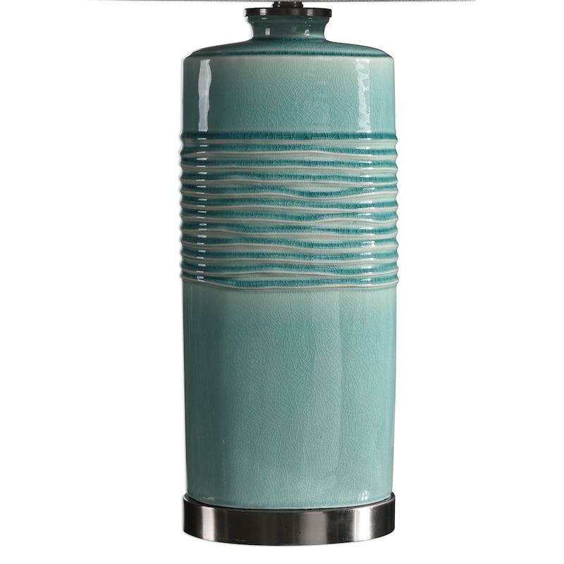Uttermost Rila Distressed Teal 1-light Table Lamp