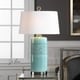 preview thumbnail 3 of 1, Uttermost Rila Distressed Teal 1-light Table Lamp