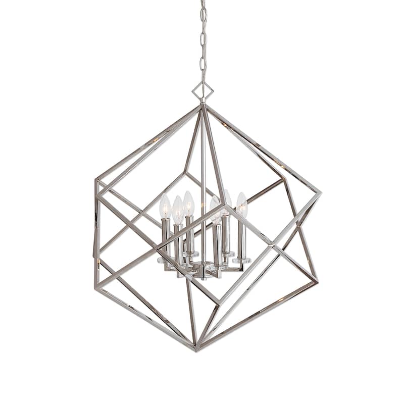 Uttermost Euclid Polished Nickel 6-light Pendant