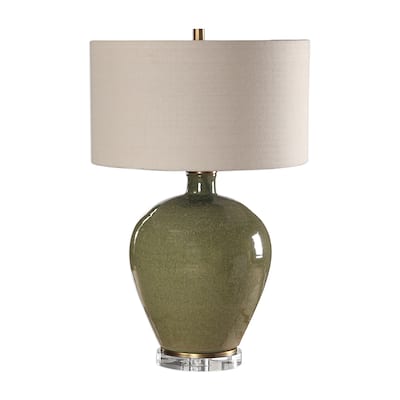 Uttermost Elva Distressed Emerald Green 1-light Table Lamp
