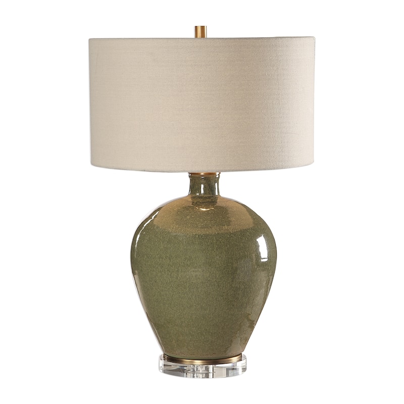 Uttermost Elva Distressed Emerald Green 1-light Table Lamp