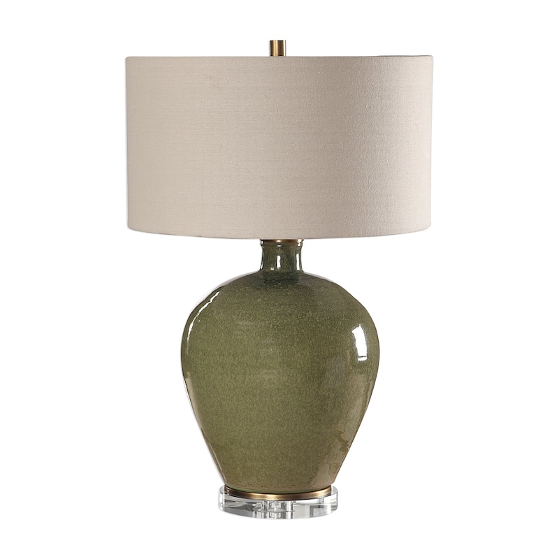 Uttermost Elva Distressed Emerald Green 1-light Table Lamp