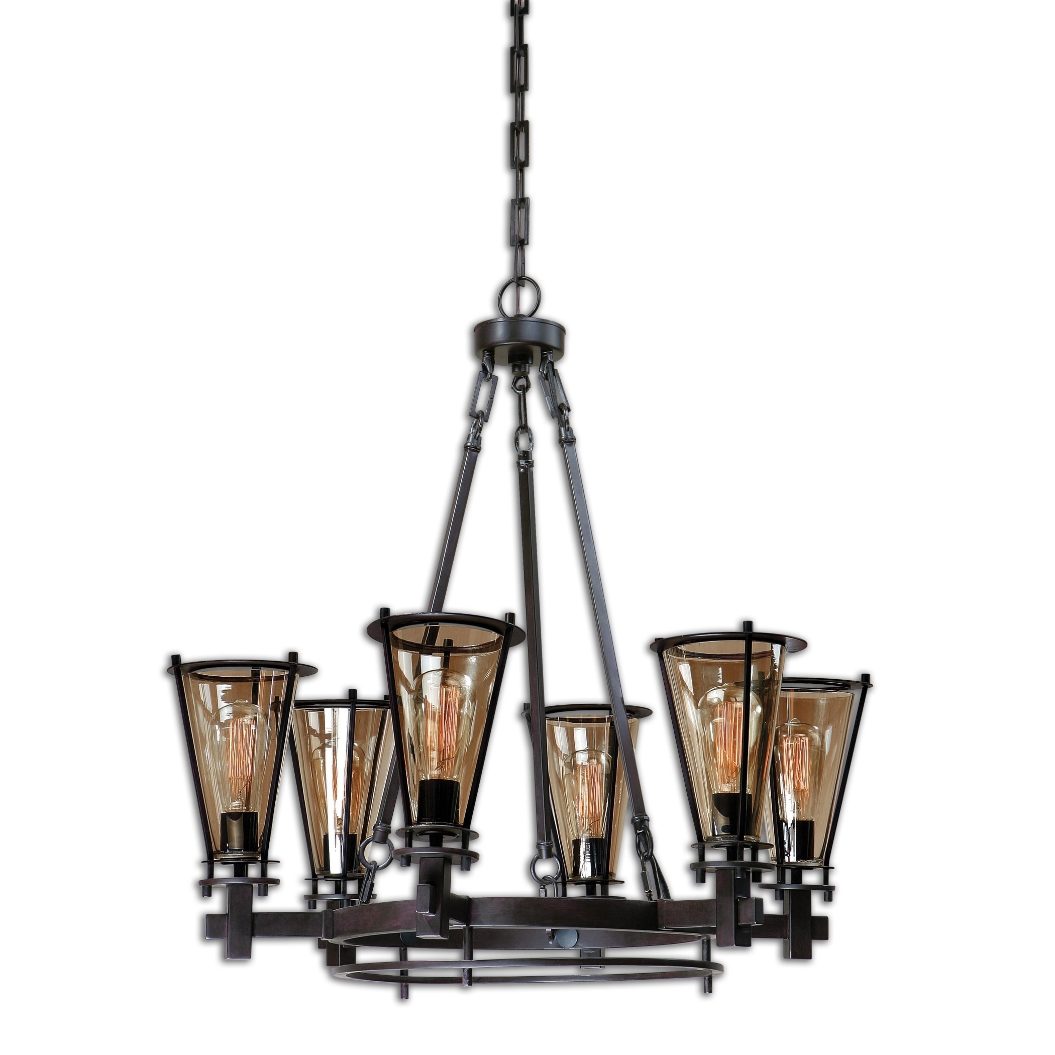 Uttermost Frisco Rustic Black 6-light Chandelier - Chandeliers For Bedrooms by Overstock.com