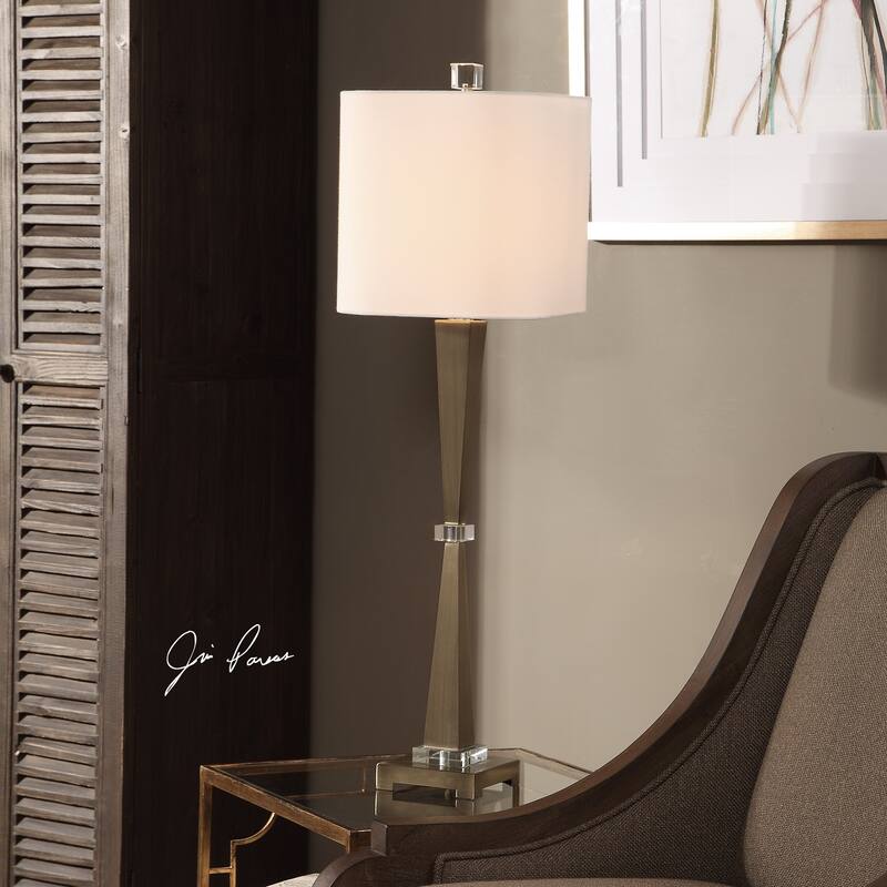 Uttermost Niccolai Antiqued Brushed Nickel 1-light Table Lamp