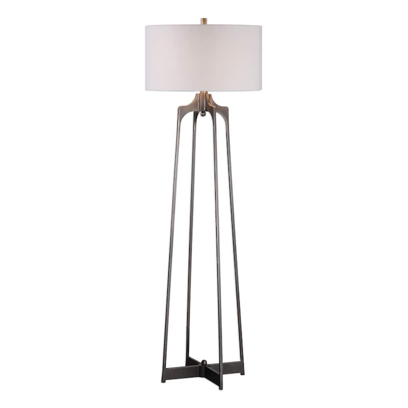 Uttermost Adrian Plated Aged Gun Metal 1-light Floor Lamp