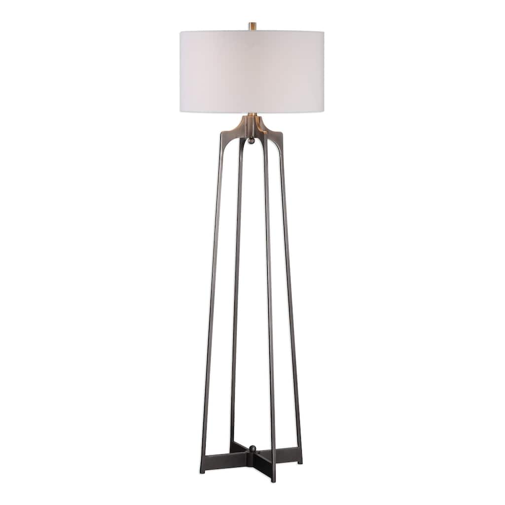 Uttermost Adrian Plated Aged Gun Metal 1-light Floor Lamp