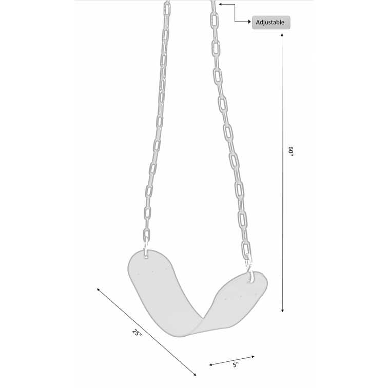 Heavy Duty Flexible Green Belt Swing with Coated Metal Chain