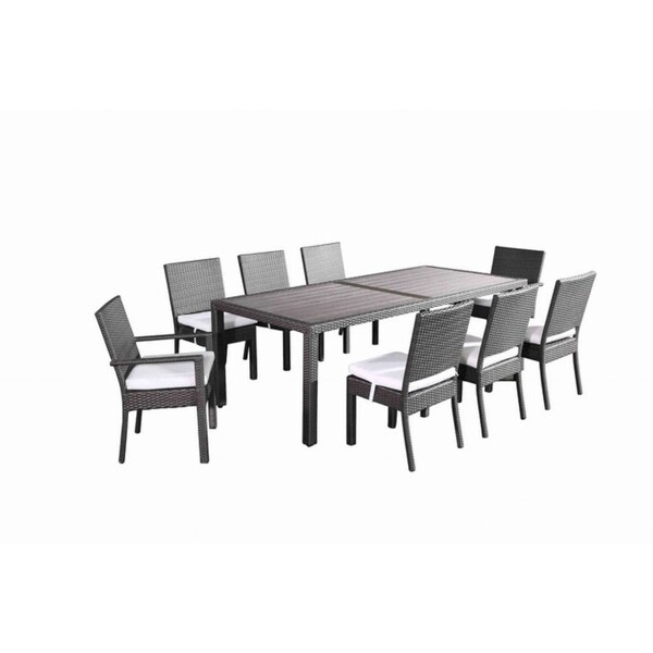 Shop Black Friday Deals On Resin Wicker Outdoor 8 Seat Dining Set Aquila Overstock 22107262