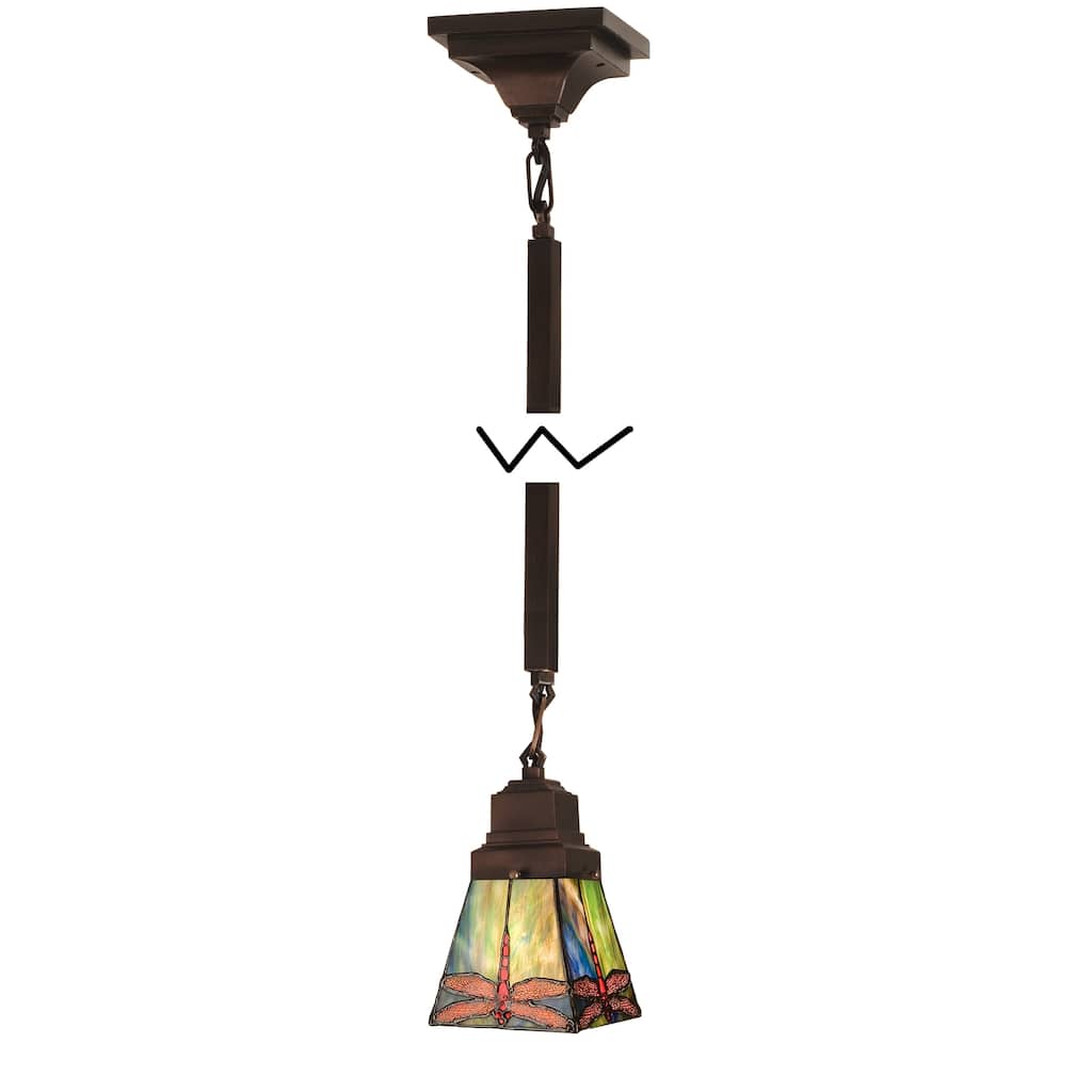 5 Inch sq prairie dragonfly Mini Pendant.609