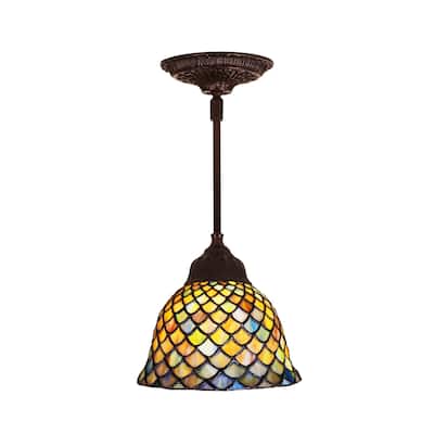 8 Inch Wide tiffany fishscale Mini Pendant