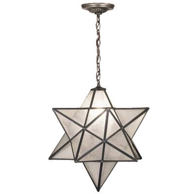 18 Inch Wide moravian star clear seeded Pendant