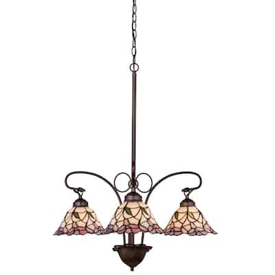 25 Inch Wide daffodil bell 3 lt Chandelier.605