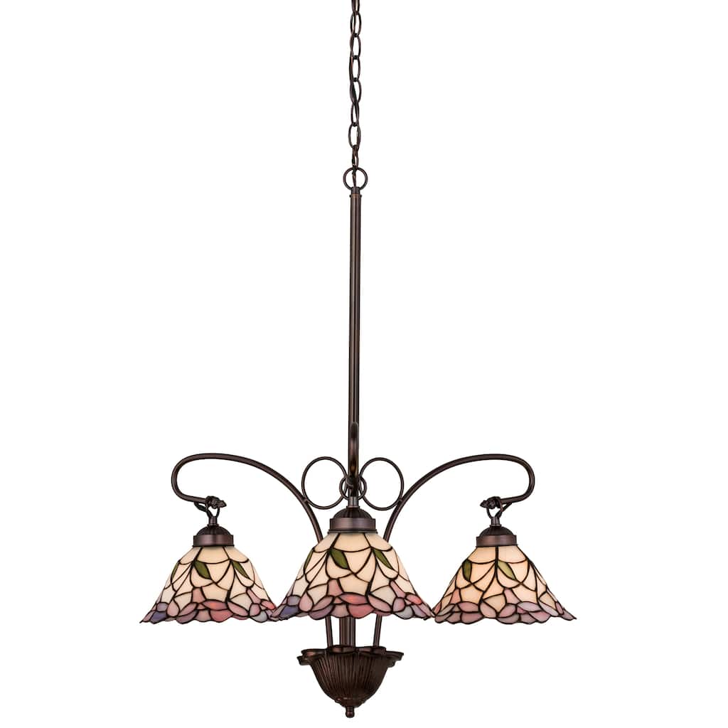 25 Inch Wide daffodil bell 3 lt Chandelier.605