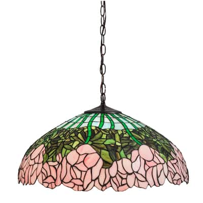 22 Inch Wide cabbage rose Pendant