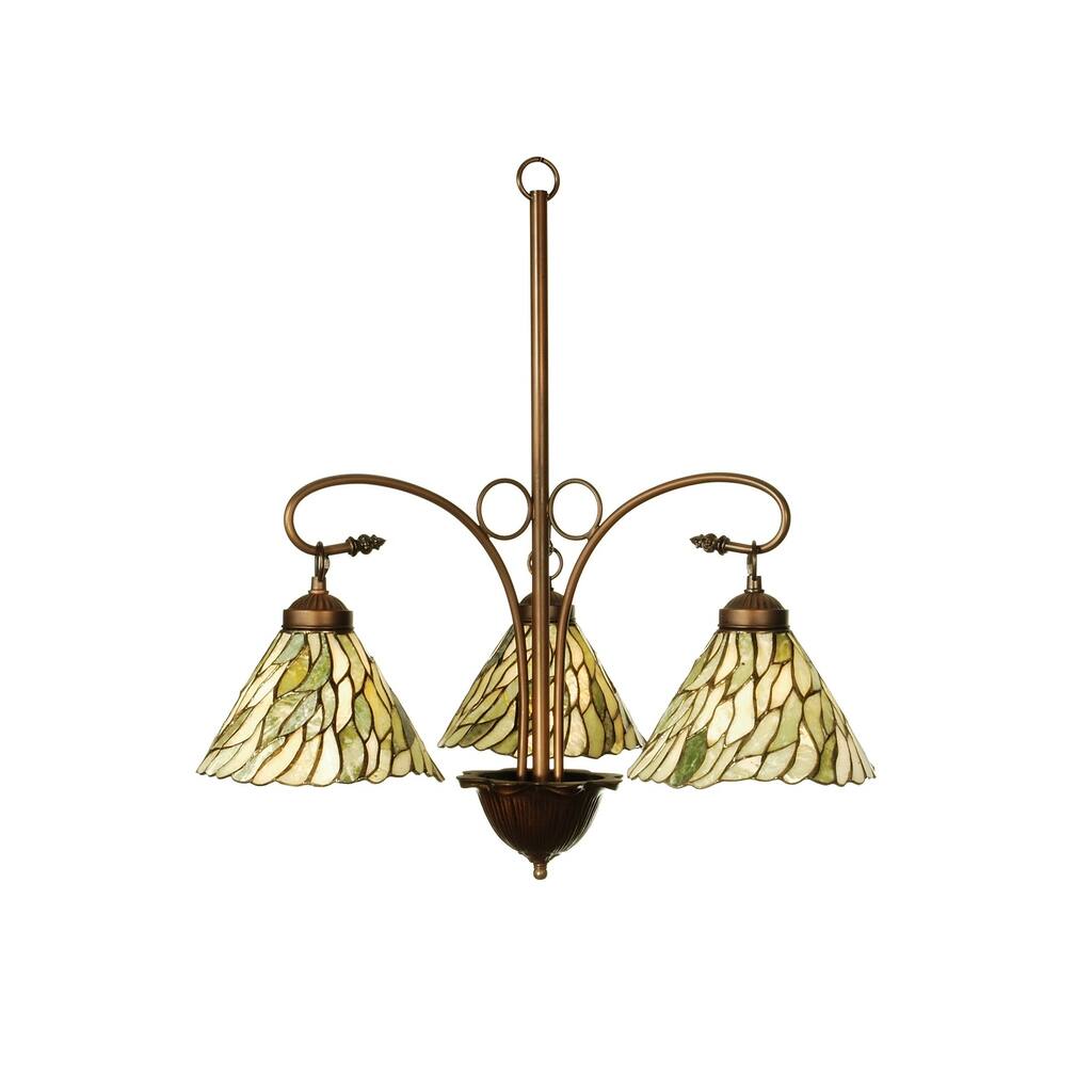 24 Inch Wide willow jadestone 3 lt Chandelier