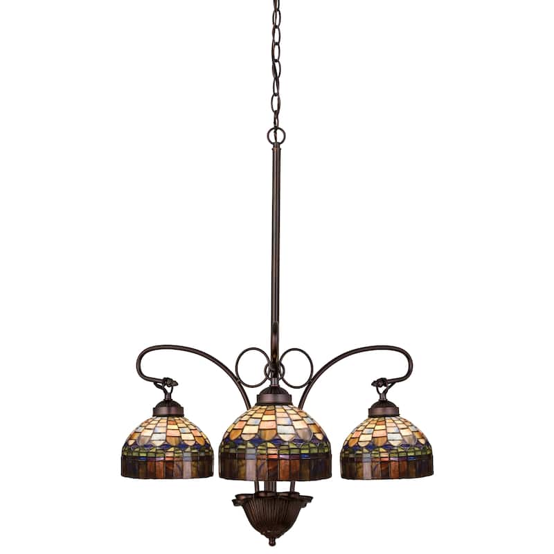 24 Inch Wide tiffany candice 3 lt Chandelier