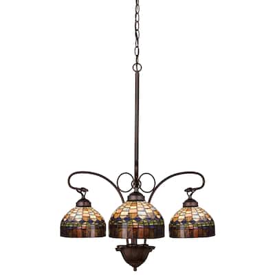 24 Inch Wide tiffany candice 3 lt Chandelier