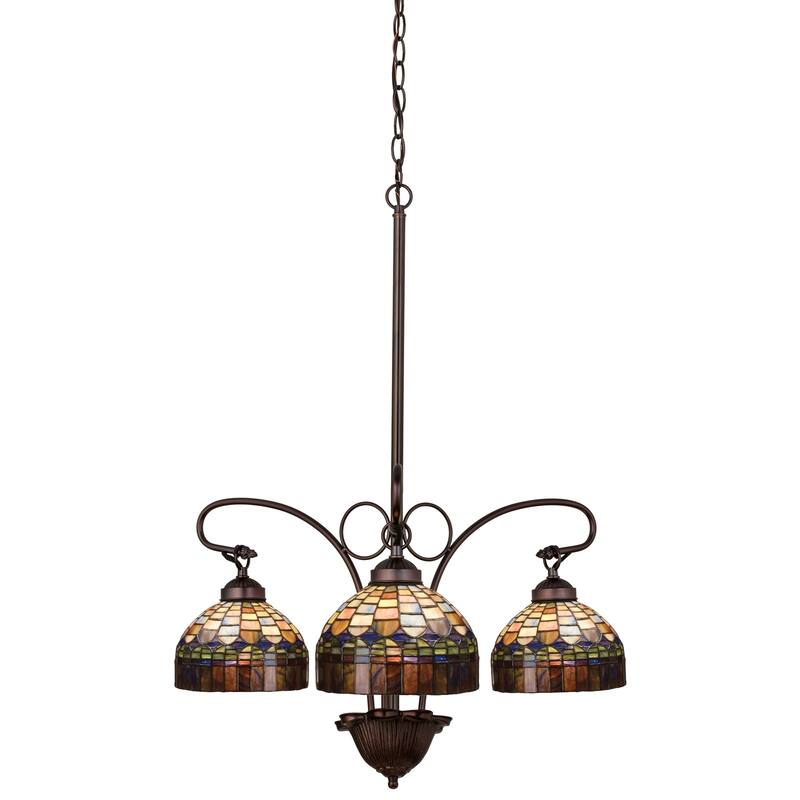24 Inch Wide tiffany candice 3 lt Chandelier