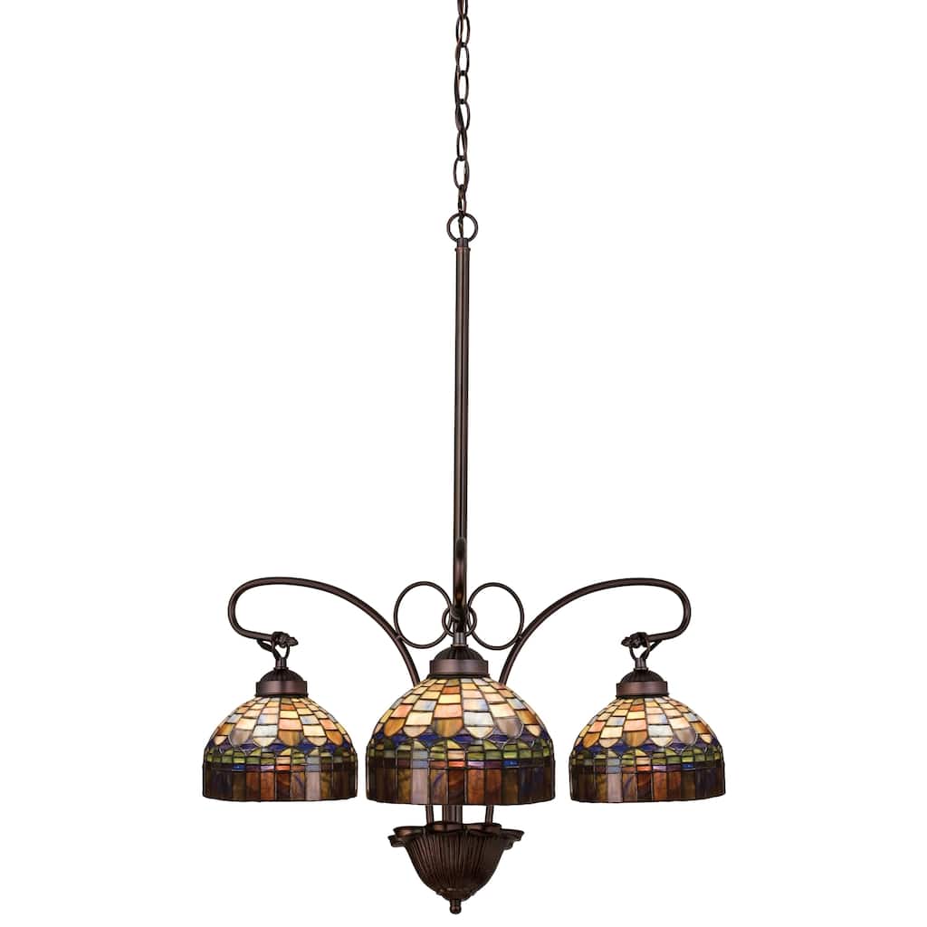 24 Inch Wide tiffany candice 3 lt Chandelier