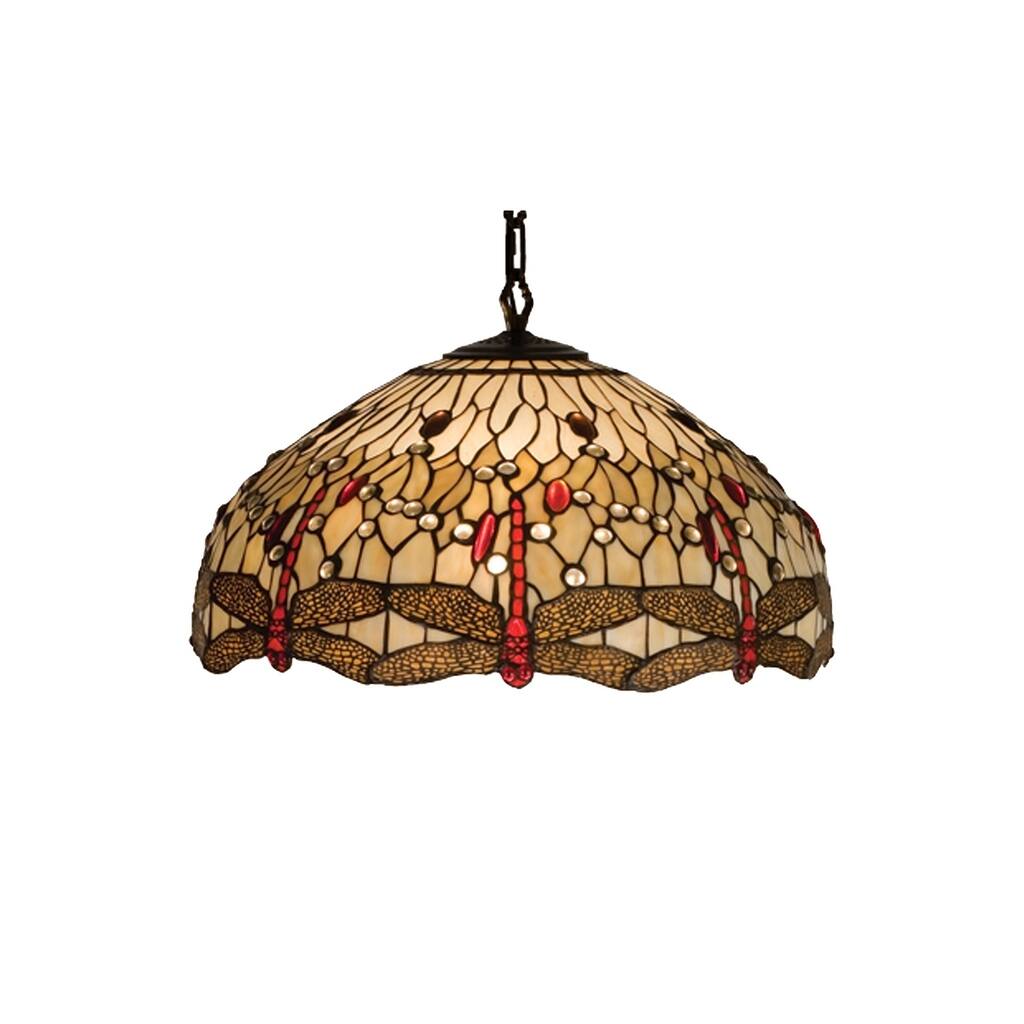 22 Inch Wide tiffany hanginghead dragonfly Pendant