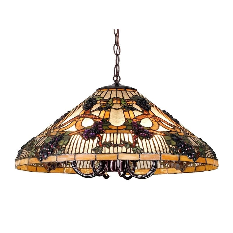 24 Inch Wide jeweled grape Pendant.604