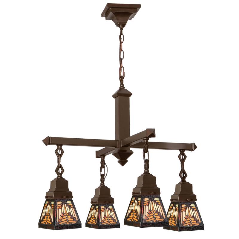 26 Inch Wide nuevo mission 4 lt Chandelier