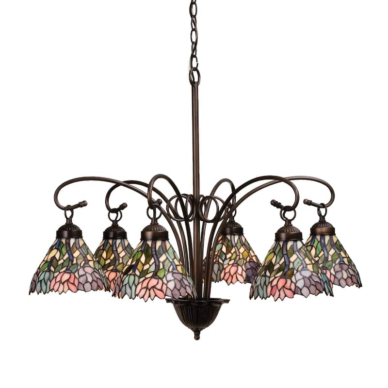 30 Inch Wide wisteria 6 lt Chandelier
