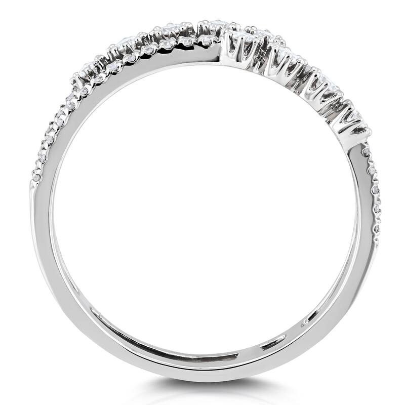 Annello by Kobelli 10k Gold 1/4ct TDW Diamond Two Row Fashion Band