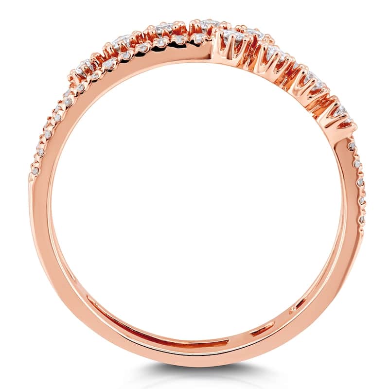 Annello by Kobelli 10k Gold 1/4ct TDW Diamond Two Row Fashion Band