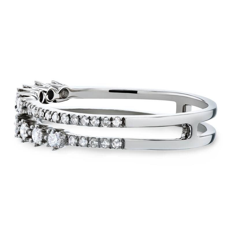 Annello by Kobelli 10k Gold 1/4ct TDW Diamond Two Row Fashion Band
