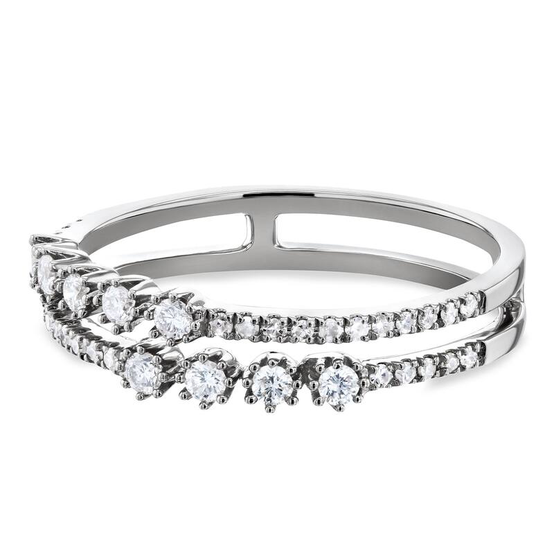Annello by Kobelli 10k Gold 1/4ct TDW Diamond Two Row Fashion Band
