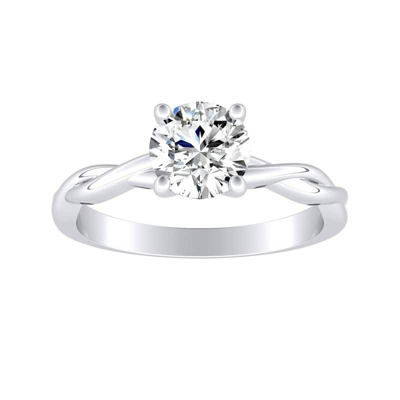 Auriya 14k Gold Twisted 3 carat TW Round Solitaire Moissanite Engagement Ring