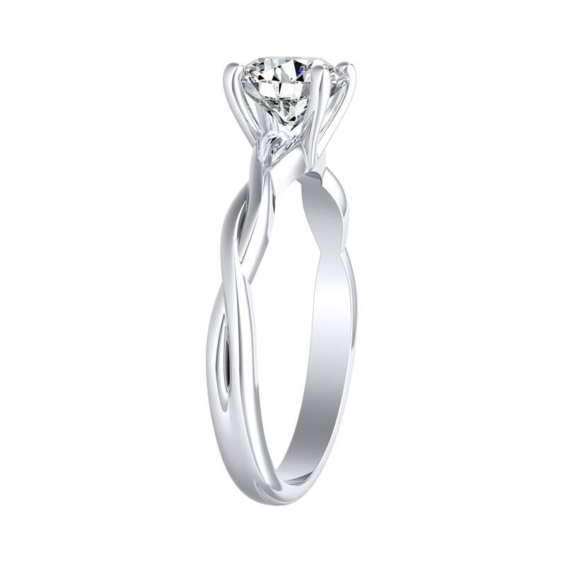 Auriya 14k Gold Twisted 3 carat TW Round Solitaire Moissanite Engagement Ring