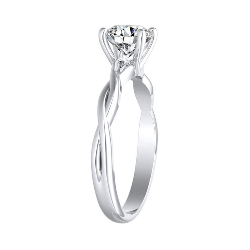 Auriya 14k Gold Twisted 4 carat TW Round Solitaire Moissanite Engagement Ring