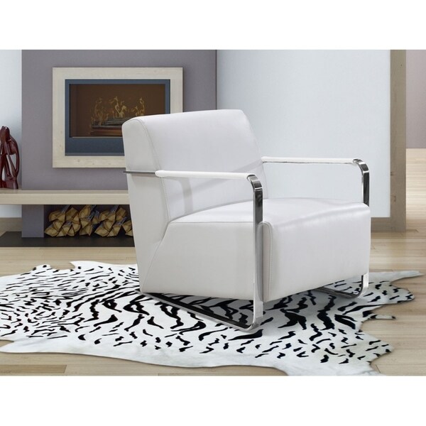 overstock white leather chair