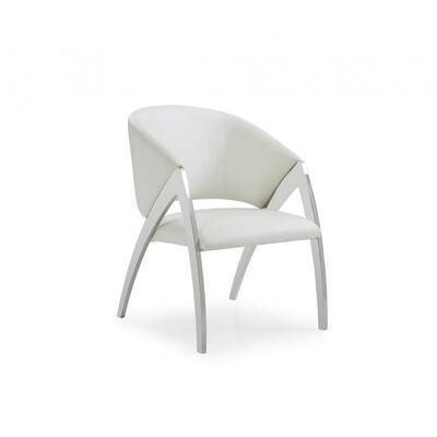 Modrest Rabia Modern White Leatherette Accent Chair